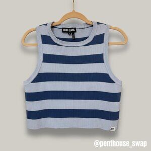 DKNY Blue Striped Sweater Tank Top, Size M